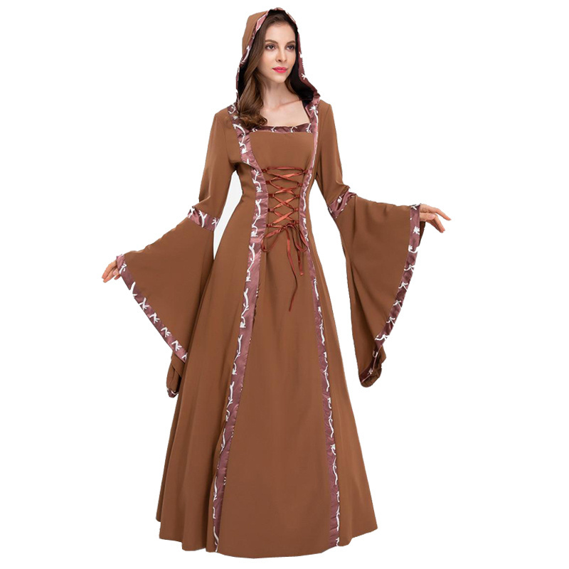 New European Medieval Renaissance Medieval Costume Women Witch Halloween Clothing