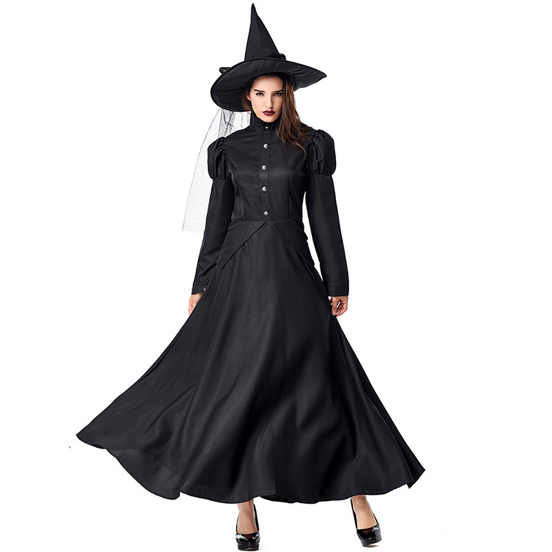 Halloween Carnival Clothing Adult Wizard of Oz Cos Black Parent-Child Plus Size Witch Costumes for Women