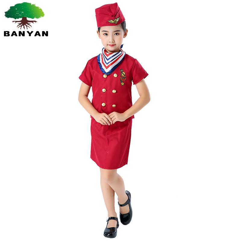 Pilots Female Flight Attendants Police Children's Role-playing Captain's Uniforms Sets