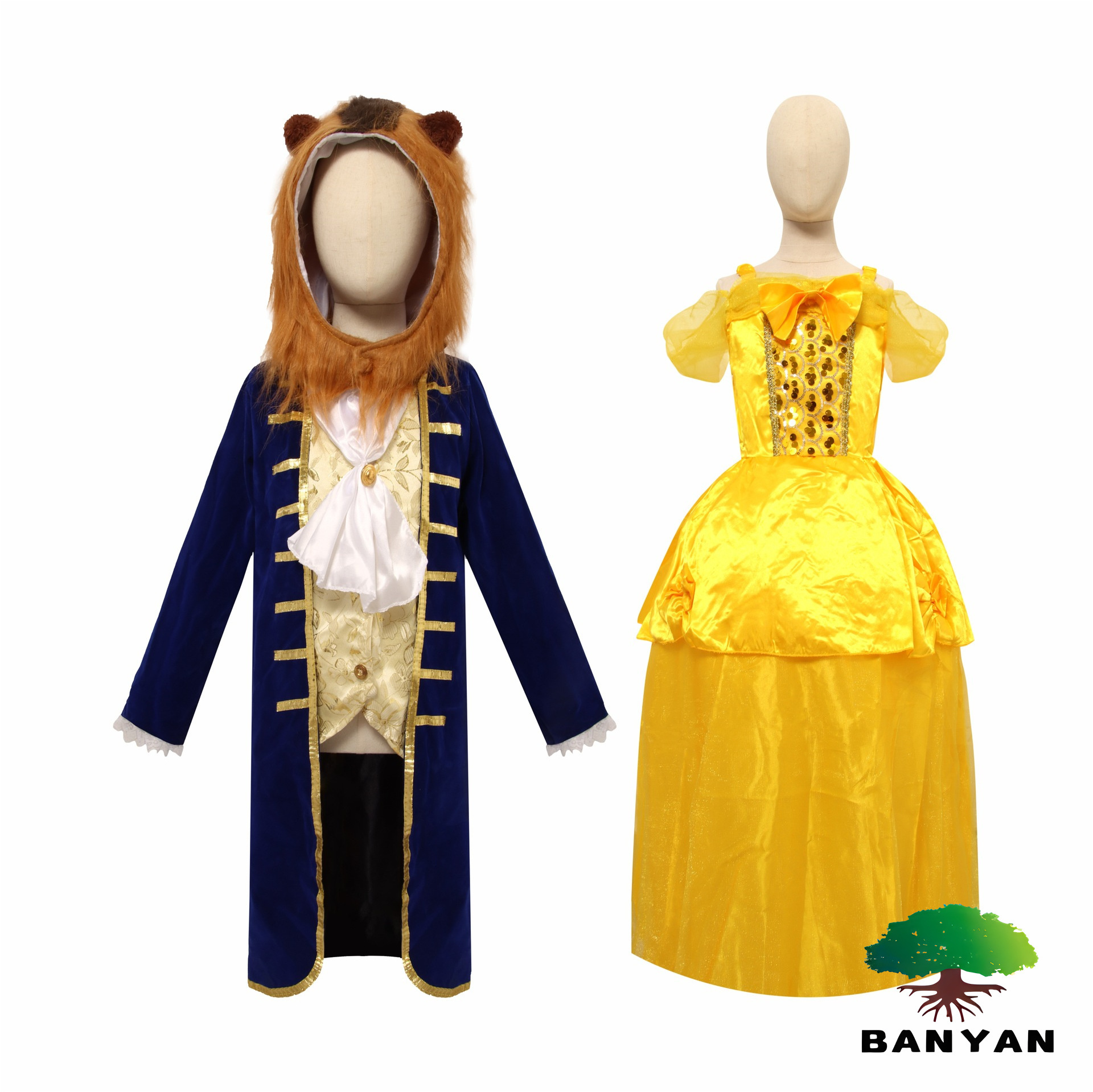 Party Cosplay Beauty and Beast Fairy Tale Play Performance Costume International Children's Day Halloween Unisex Hero