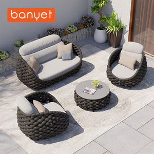 Luxury Aluminum Outdoor Furniture Set Hotel Rattan Sofa Patio Furniture Outdoor Waterproof Garden Rattan Sofa Pool Furniture