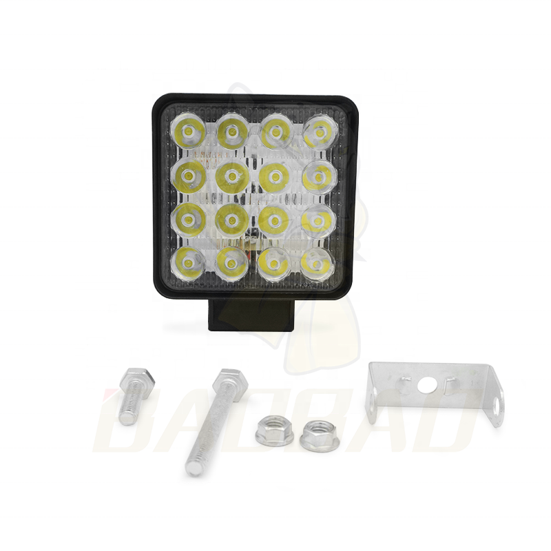 BB047 Car Accessories Headlight Square Off-Road Suv Boat 4X4  48W Spot Light 12V LED Work Lights