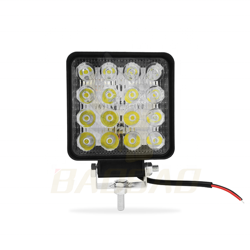 BB047 Car Accessories Headlight Square Off-Road Suv Boat 4X4  48W Spot Light 12V LED Work Lights