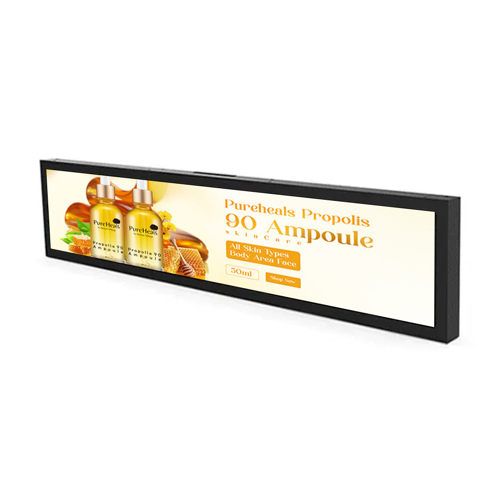 28 inch High Brightness Wide  Bar LCD Stretched Shelf Display for Super Market