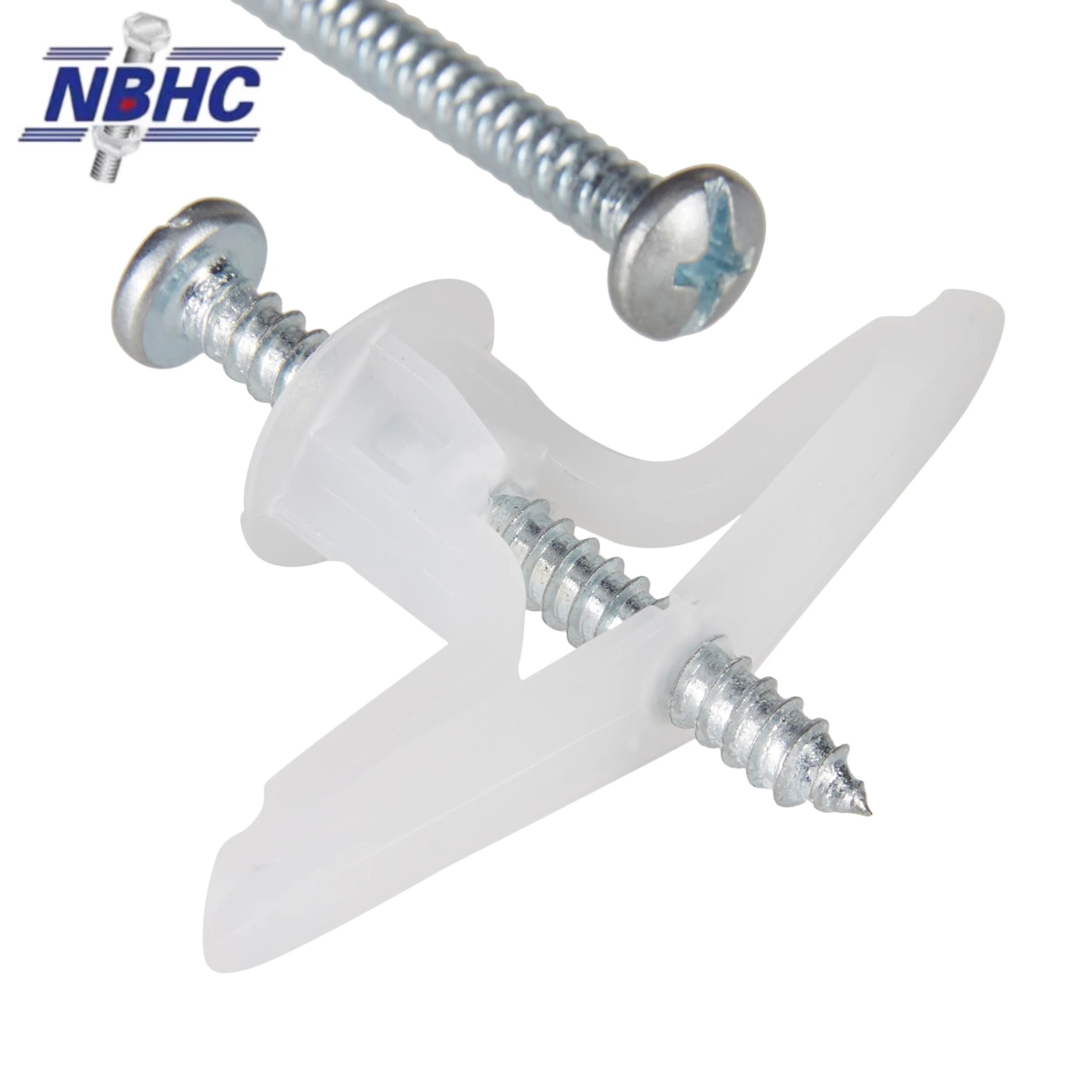 NBHC030AN Good Price Customized  Butterfly Anchor Plasterboard Wall Plugs Plastic Drywall Wall Anchors with Screw