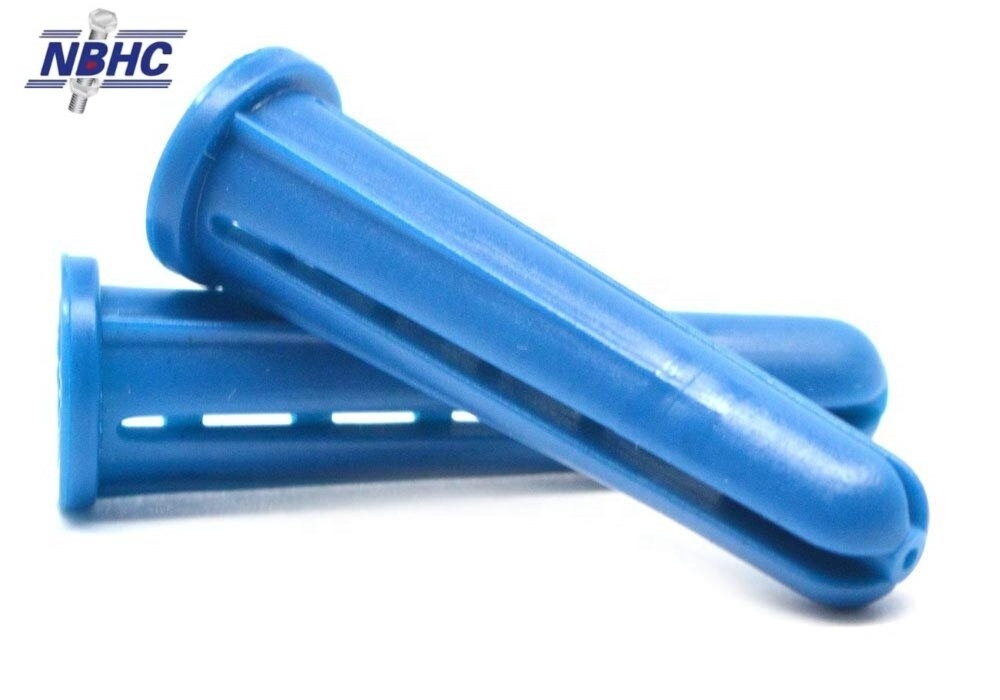 NBHC025AN Made in China Customized Drywall Expansion Anchors Blue Conical  Anchor plastic wall plugs plastic anchor