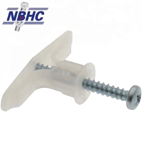 NBHC030AN Good Price Customized  Butterfly Anchor Plasterboard Wall Plugs Plastic Drywall Wall Anchors with Screw