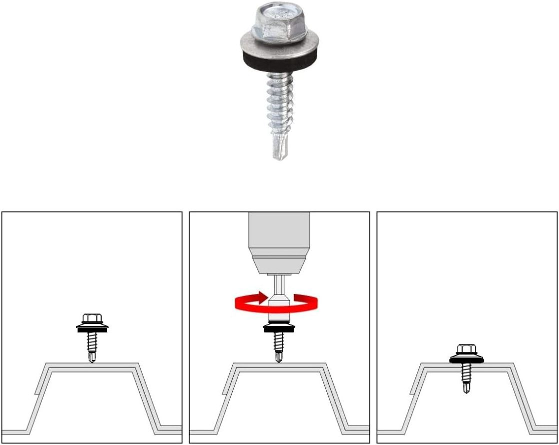 NBHC007SC Din7504 Hex head self drilling screw with EPDM washer roofing screw Metal Screws