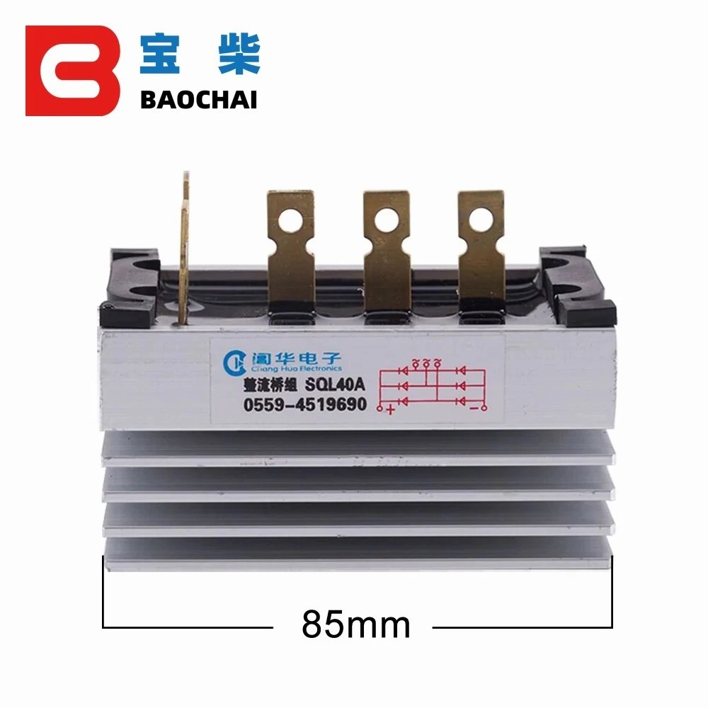 Generator Spare Part 1000V Rectifier Module SQL40A Aluminum Heatsink Three Phase Diode Bridge Electroplating Rectifier