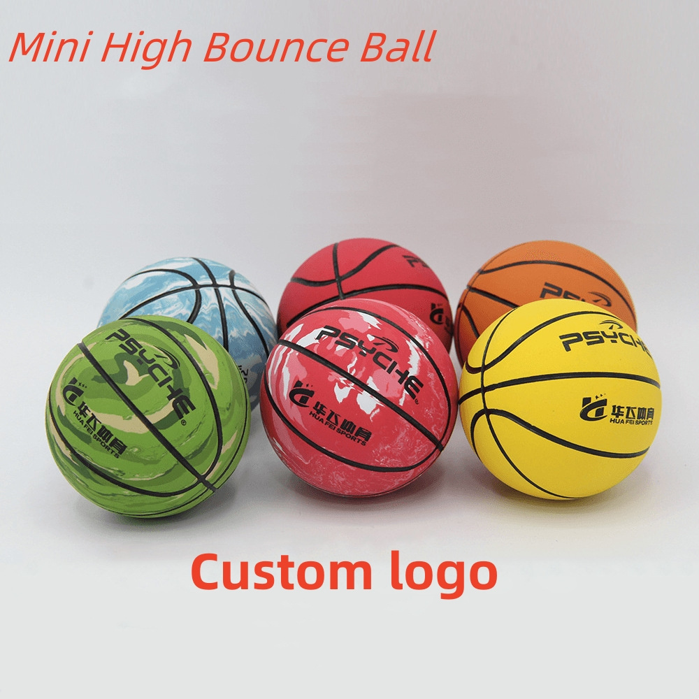 Custom Colorful Dog Pet Training Rubber Toy Ball Kids Baby High Bouncing Mini Basketball Game Balls