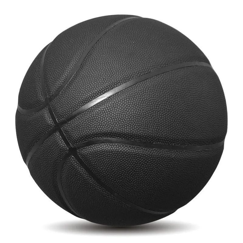 Custom logo promotional bulk Black rubber basketball outdoor size 7 customize your own ball basketball