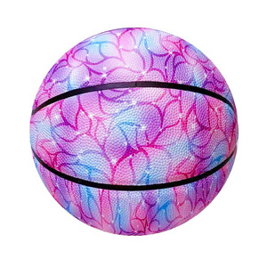 Fashion Pink Color Leather Teenager Girl basketball Ball Gift Size 7 6 5 Custom logo Youth Outdoor Basketballs