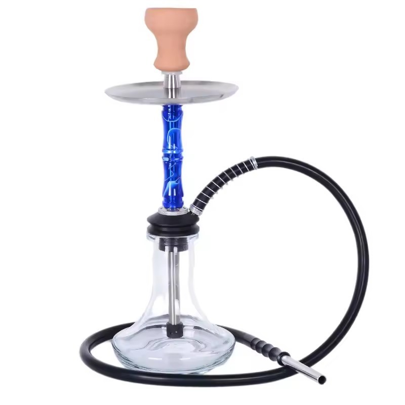 Wholesale High Quality 50cm Stainless Steel Acrylic Narguile Shisha Set One Hose Hookah with Silicone Hose