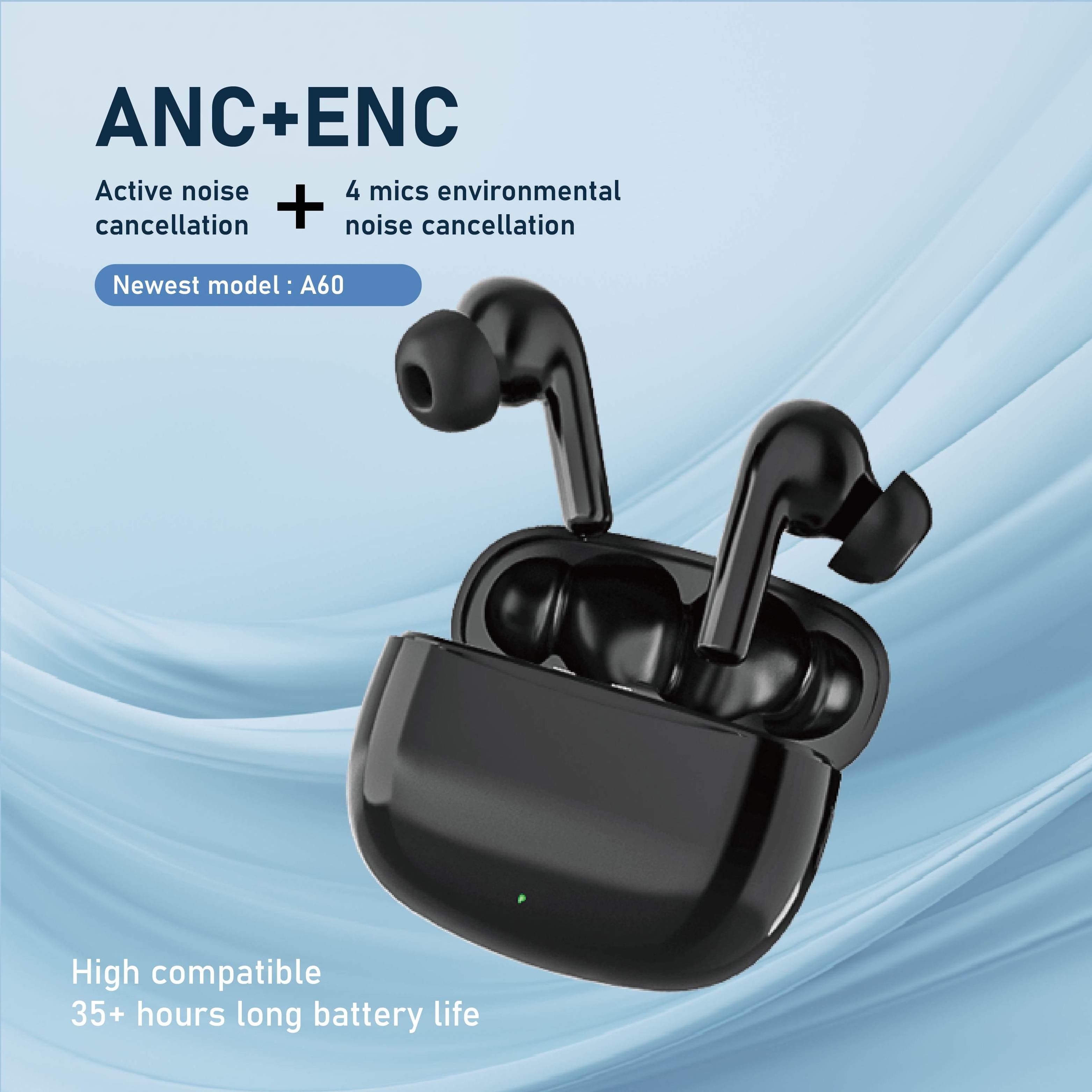 Phone call 4 Mics Low latency ANC ENC Wireless TWS  Headset Digital Display Wireless HiFI  earbud in-ear headphones For gaming