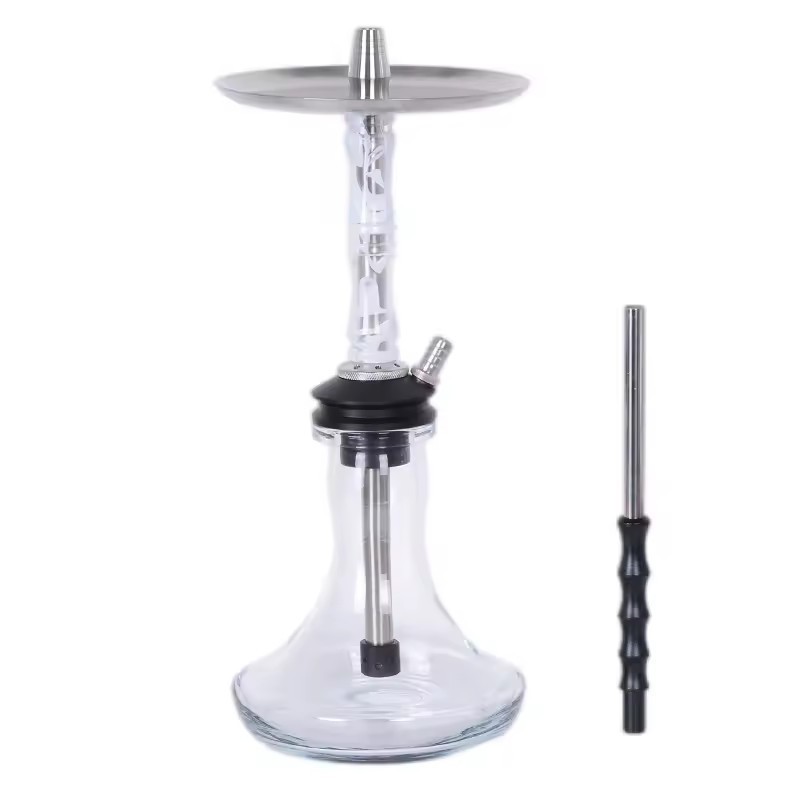 Wholesale High Quality 50cm Stainless Steel Acrylic Narguile Shisha Set One Hose Hookah with Silicone Hose