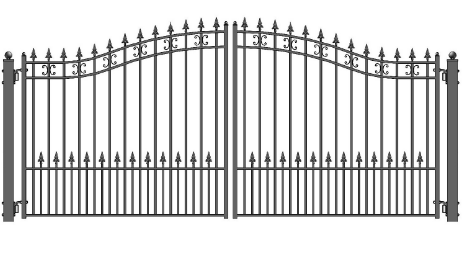 Double swing powder coated high security aluminum gate