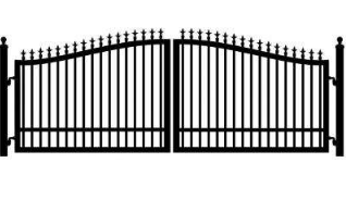 Double swing powder coated high security aluminum gate