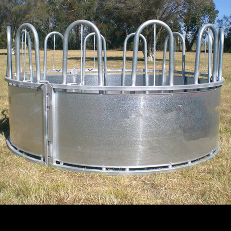 Steel bale loop top Handing Equipment cattle horse hay feeder with roof galvanized cattle hay feeder