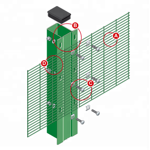 anti climb mesh 358 railway station fence high quality 358 fence prison 358 mesh security fence panel