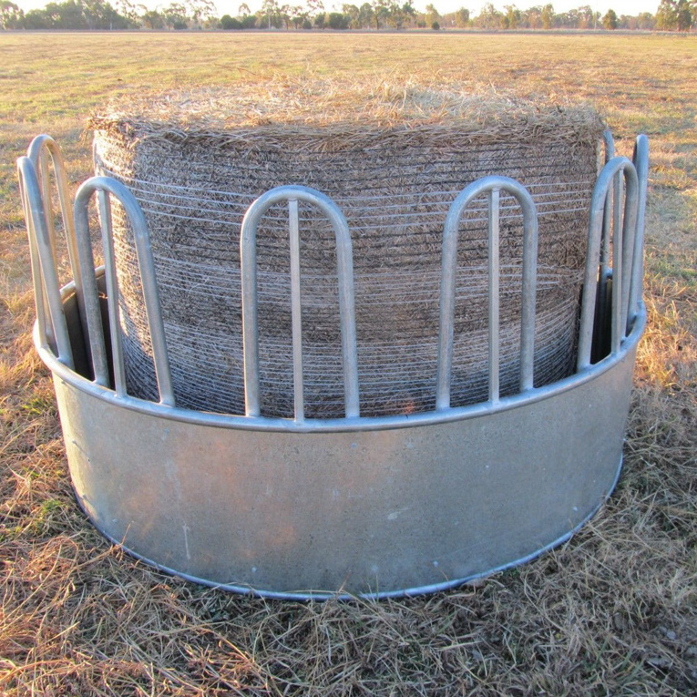 Steel bale loop top Handing Equipment cattle horse hay feeder with roof galvanized cattle hay feeder