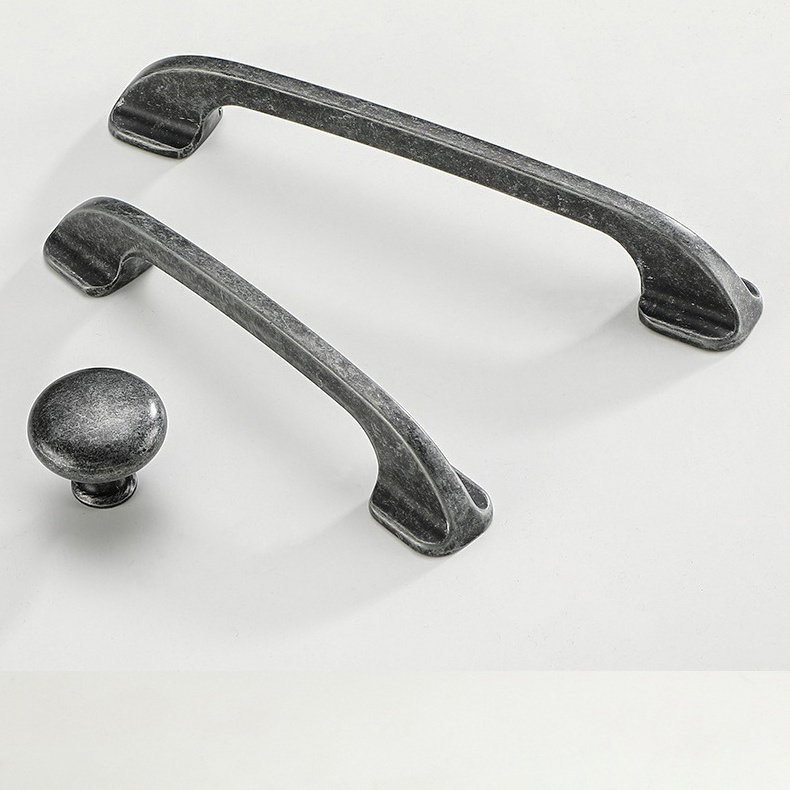 BAOCHUN  Drawer Knobs Pull Handles Dresser Knob Pulls Handle Antique Black Silver Pewter Rustic Kitchen Cabinet Door Handle Pull