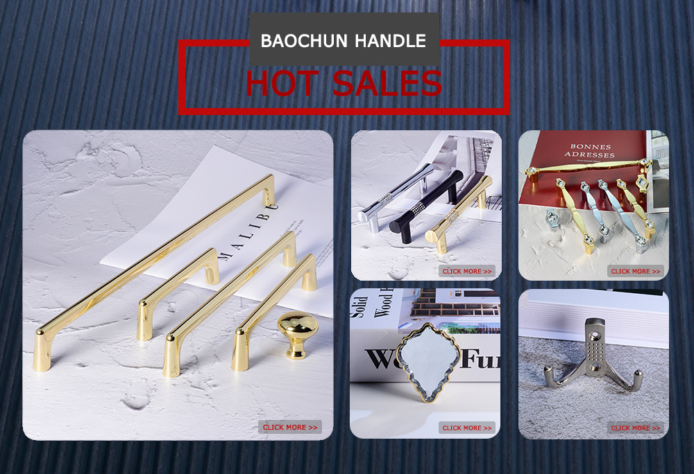 BAOCHUN Gold luxury maple crystal door cupboard drawer wardrobe pull, knobs cabinet furniture handles