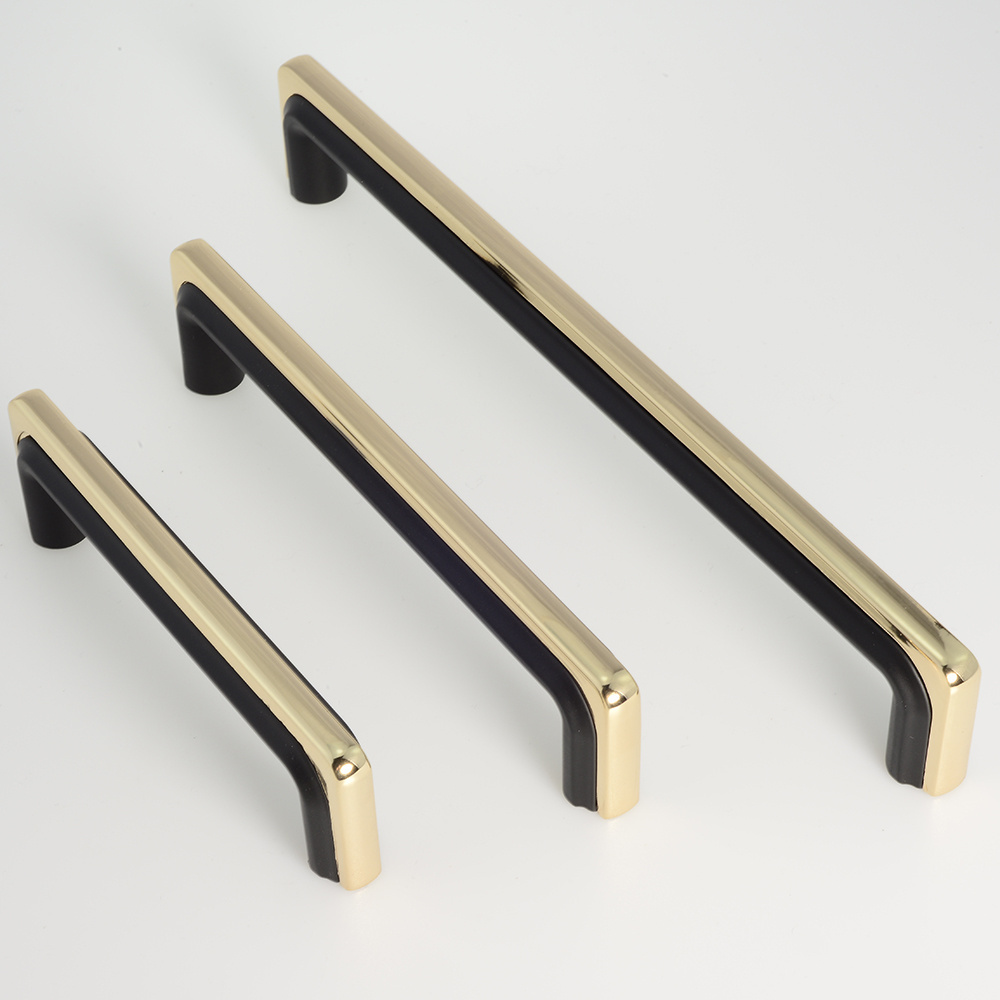 Hot Selling K Gold Black Combination luxury designer cabinet, zinc alloy handles, interior door handle modern cabinet pull