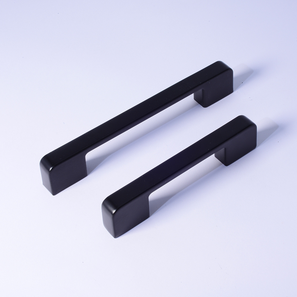 matte black square bar pull porcelain knobs,  250mm door kitchen hidden handle black handle