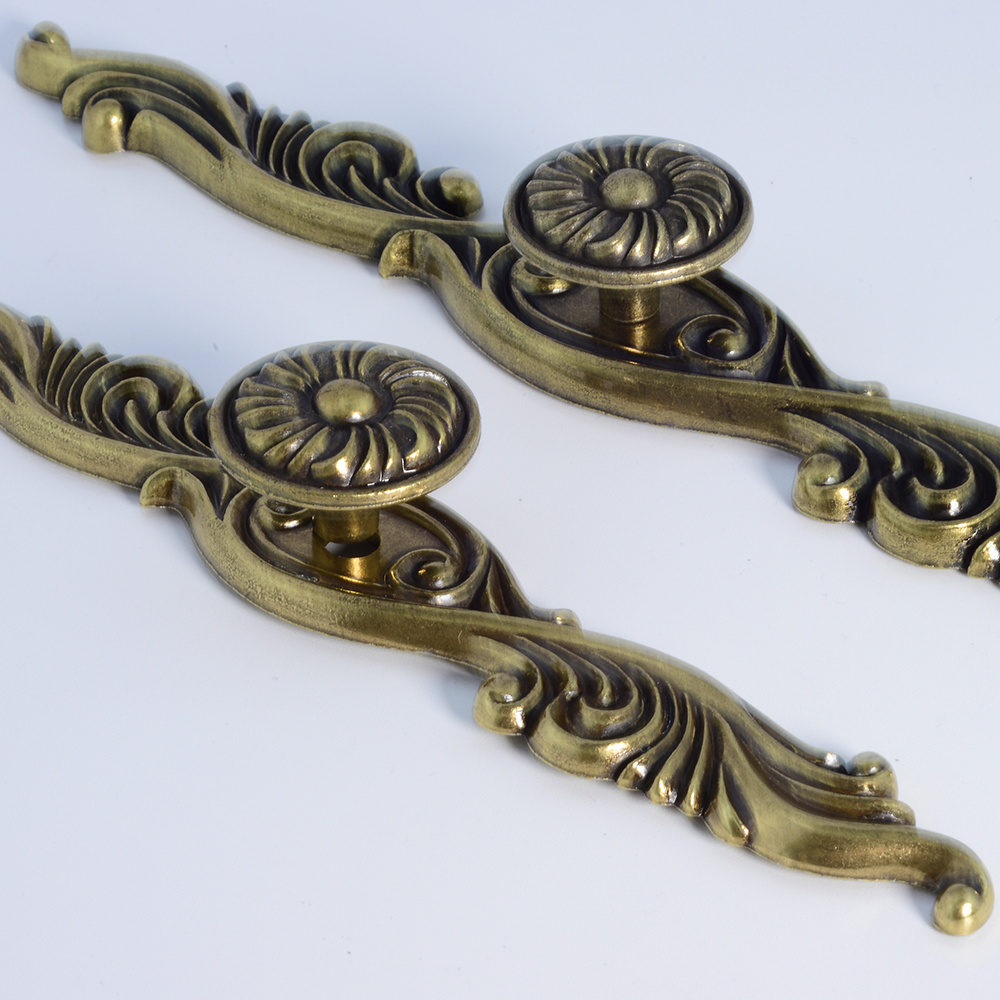 guangzhou Hot Sale High Quality Kawajun door plate handle ,gold cabinet pulls hardware 8,door knob flower