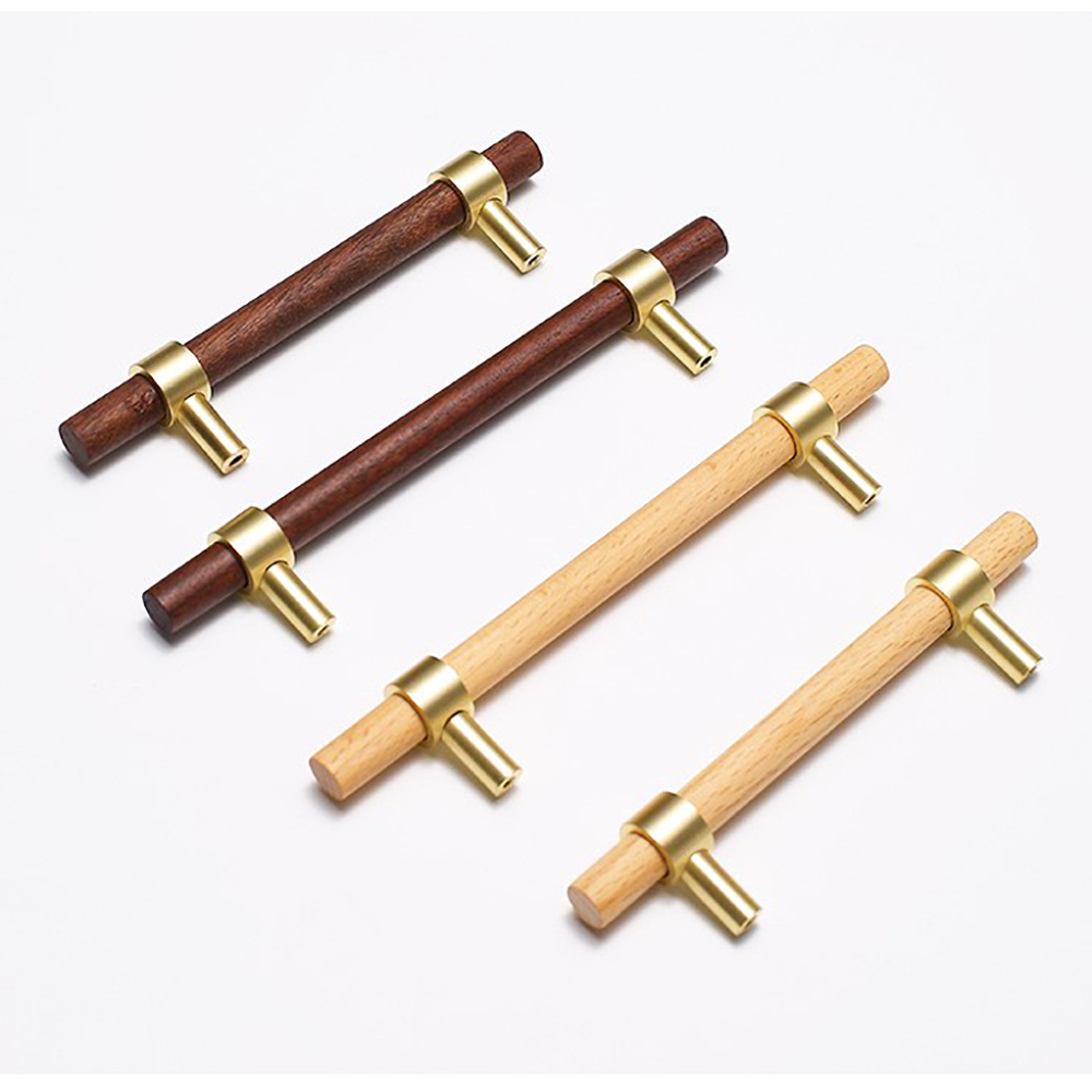 BAOCHUN Top Quality Customized Wooden Cabinet Handles and Knobs Walnut Wood Furniture Handles Drawer Pulls Handles Wooden T Bar