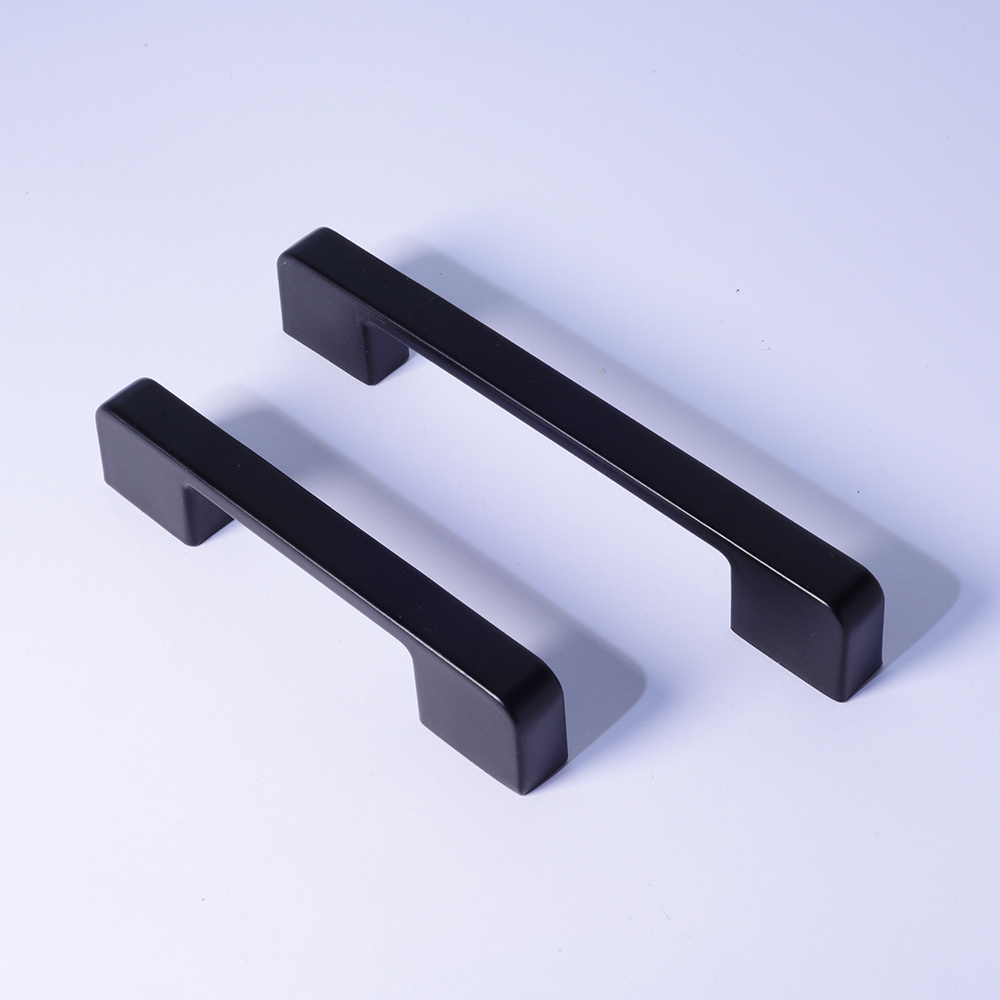 matte black square bar pull porcelain knobs,  250mm door kitchen hidden handle black handle