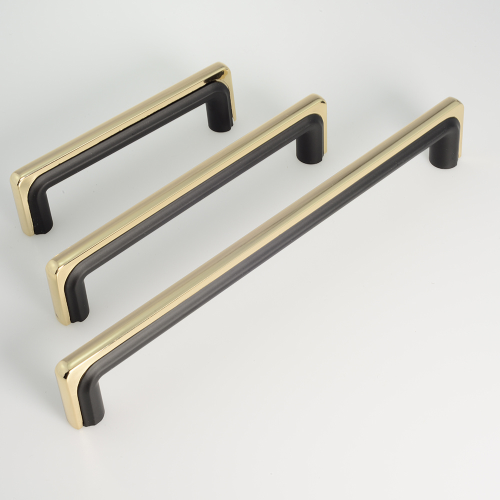 Hot Selling K Gold Black Combination luxury designer cabinet, zinc alloy handles, interior door handle modern cabinet pull