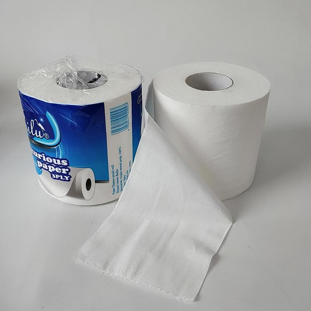 wholesale standard white hygiene blue size virgin wood pulp papel higienico roll tissue toilet paper