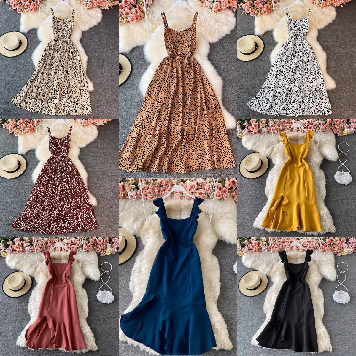 Wholesale 2023 summer bulk women's dresses cheap loose women's dresses stock casual wear