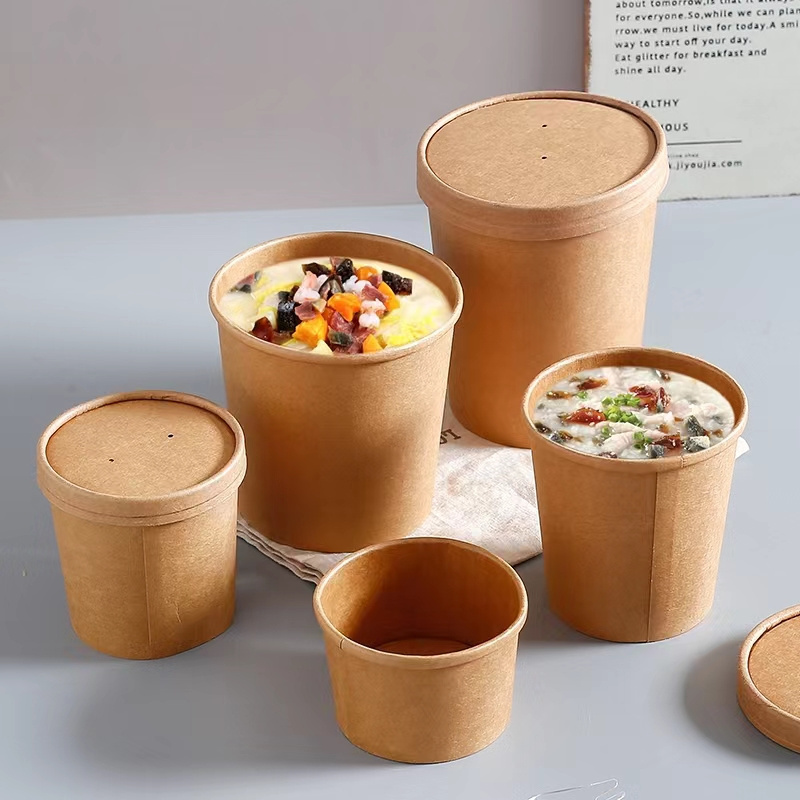 kraft paper soup bowl soup cups and lid hot soup cup