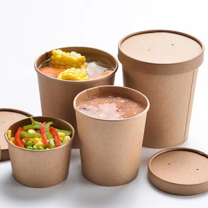 kraft paper soup bowl soup cups and lid hot soup cup