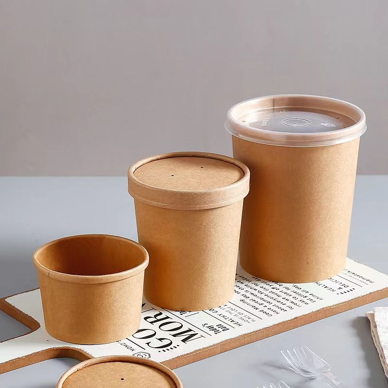 kraft paper soup bowl soup cups and lid hot soup cup