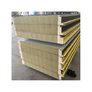 Building Warehouse Insulation PU Glasswool Metal Construction Materials Wall Roof Thermal Rock Wool Insulated Sandwich Panel