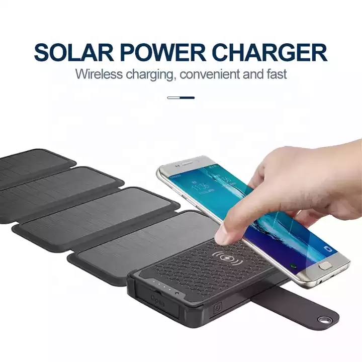 Portable Solar Power Station Quick Charge 3 Solar Powered Foldable Usb Phone Charger Fast Charging Solar Power Bank 20000Mah