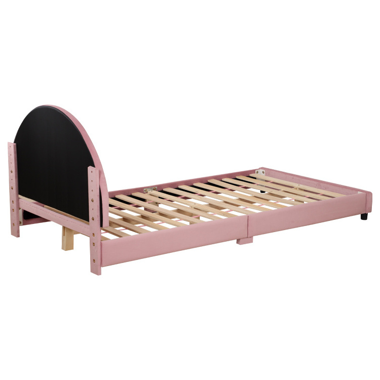 New design Kindergarten rainbow crib round headboard pink princess children's room special single kids bed furniture