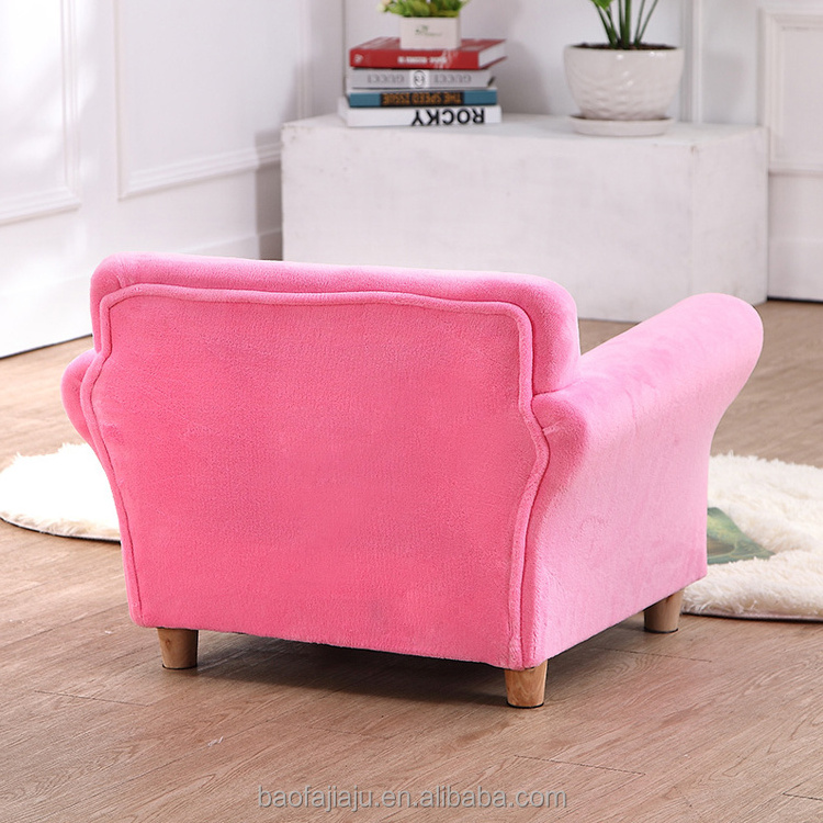 Kids Strawberry Coral Fleece Single Sofa For Living Room