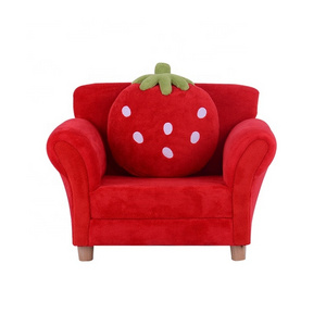 Hot selling Strawberry children single sofa with detachable pillow for preschool children furniture bedroom set