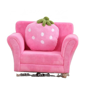 Kids Strawberry Coral Fleece Single Sofa For Living Room