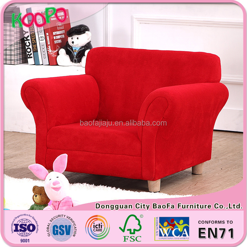 Hot selling Strawberry children single sofa with detachable pillow for preschool children furniture bedroom set