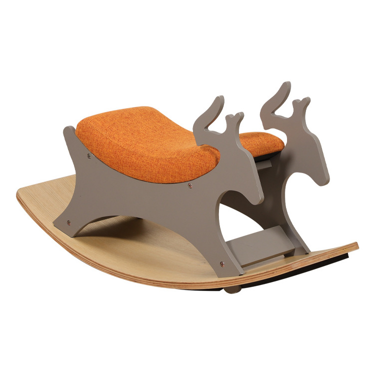 Modern Fawn  Horse Kids Rocking Chair Cute Foam Sofa for Babies and Kids for Bedroom and Living Room