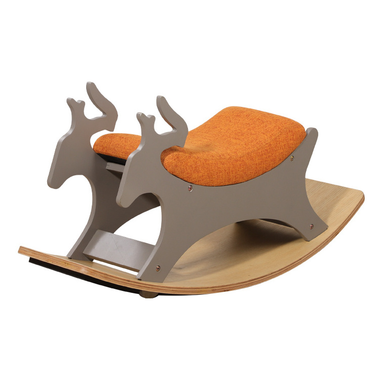 Modern Fawn  Horse Kids Rocking Chair Cute Foam Sofa for Babies and Kids for Bedroom and Living Room