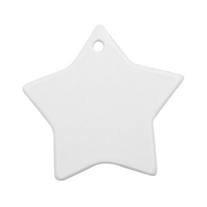 Blank Sublimation Ceramic Ornaments Star Shape Ceramic Pendants for Christmas