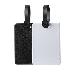 Hot sales Blank Sublimation PU Leather luggage tag Heat Press Printing Travel luggage tags