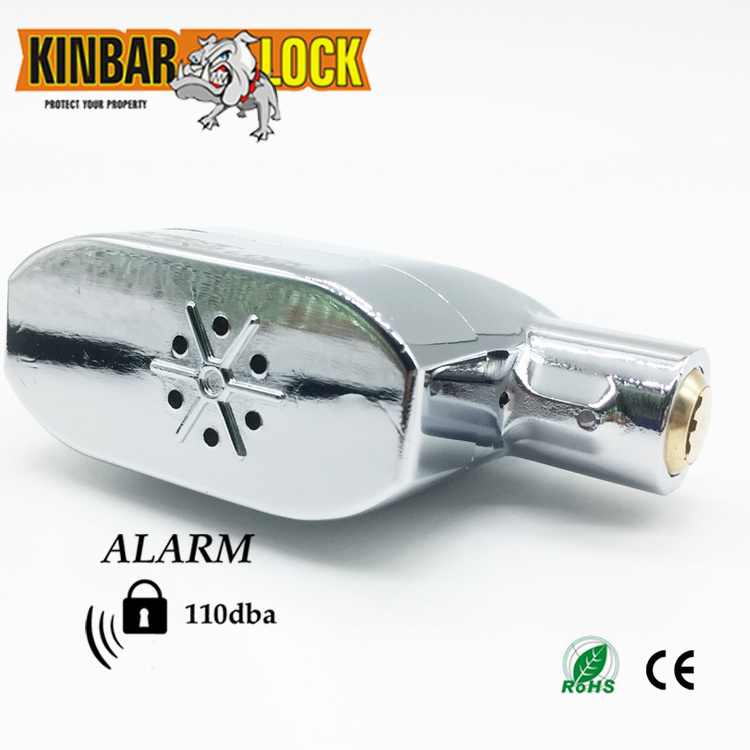 Kinbar zinc alloy black anti-theft Motorcycle alarm lock 110db alarm padlock