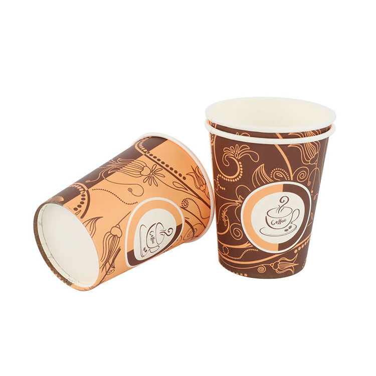 Custom Single Wall Disposable Coffee Paper Cups Biodegradable Print Material for Tea Drink Water for Craft and Beverage Use